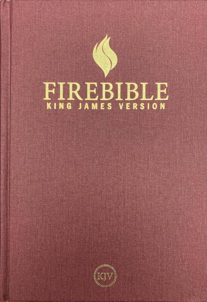 KJV Fire Bible Burgundy Linen Hardcover