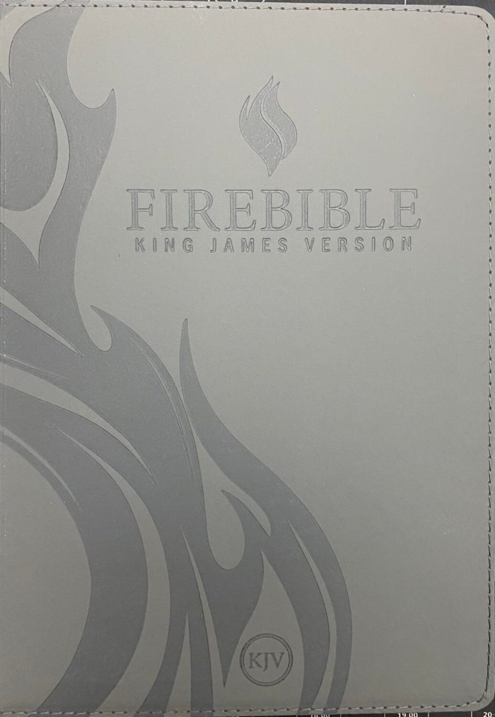 KJV Fire Bible Gray Polyurethane Cover